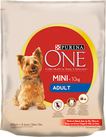Hrană uscată pentru câini cu vită şi orez PURINA ONE