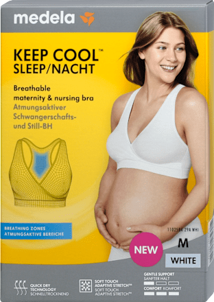 Nočná tehotenská a dojčiaca podprsenka Keep Cool, veľ. M - biela/čierna Medela