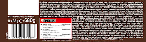 Nassfutter Katze, Huhn, Forelle, Rind & Seelachs, à la carte - Rezepte des Küchenchefs, Multipack (8x85  g) Purina Gourmet