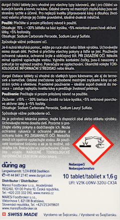 čisticí tablety 10x1,6 g durgol