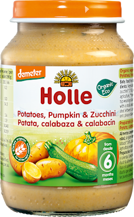 Био пюре с тиква, тиквичка и картоф 6м+ Holle