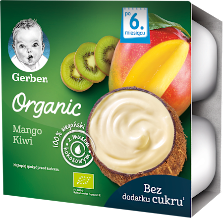 Organic Deserek z musem kokosowym mango kiwi 4X90g Gerber Organic