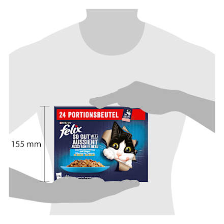 Nassfutter Katze, Geschmacksvielfalt aus dem Wasser in Gelee, Multipack (24x85g) Felix