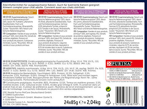 Nassfutter Katze, Sensations Saucen - Geschmacksvielfalt vom Land, Multipack (24x85  g) Felix