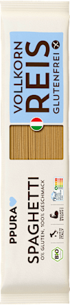 Nudeln, Spaghetti aus Vollkornreis, glutenfrei PPURA