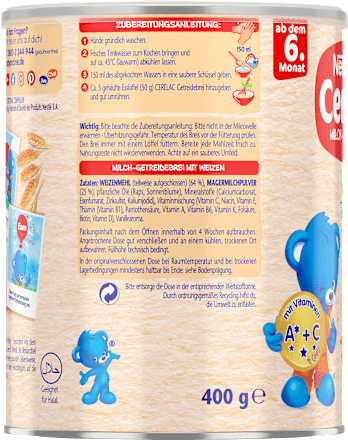 Getreidebrei Milch Cerelac Weizen ab 6.Monat Nestlé Cerelac