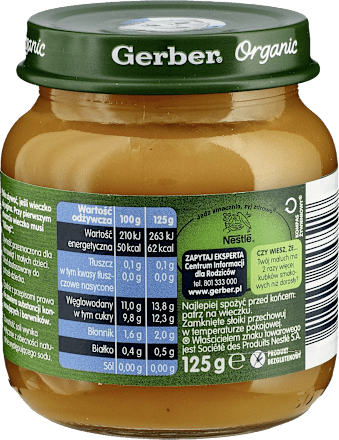 Deserek jabłko, brzoskwinia morela  Gerber Organic