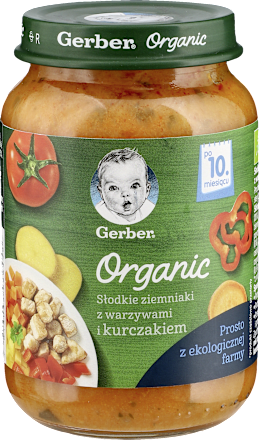 Obiadek słodkie zmieniaki z warzywami i kurczakiem Gerber Organic