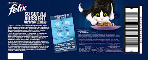 Nassfutter Katze gemischte Vielfalt Megapack (44x85 g) Felix