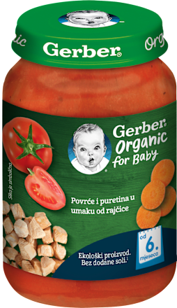 EKO kašica – povrće i puretina u umaku od rajčice  Gerber Organic