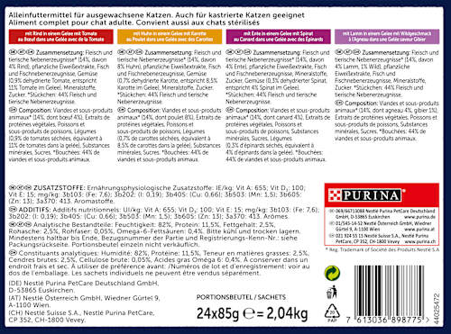 Nassfutter Katze, Sensations Gelée - Geschmacksvielfalt vom Land, Multipack (24x85 g) Felix