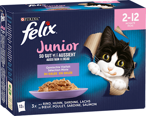 Nassfutter Katze Junior Gemischte Vielfalt Felix