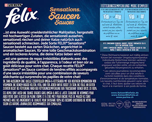 Nassfutter Katze, Sensations Saucen - Geschmacksvielfalt vom Land, Multipack (24x85  g) Felix