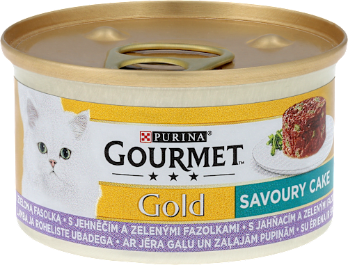 Mokra karma dla kotów dorosłych Savoury Cake, jagnięcina i zieloną fasolą Purina Gourmet