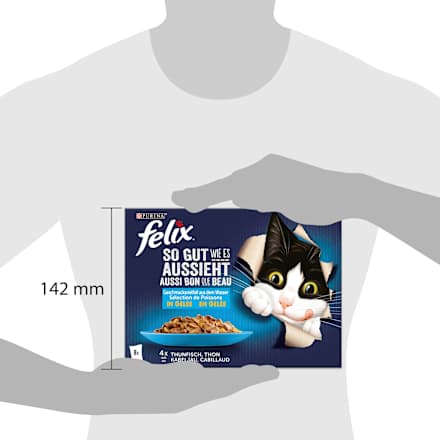 Nassfutter Katze, Geschmacksvielfalt aus dem Wasser, Adult, Multipack, (8x85 g) Felix