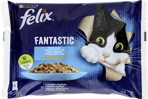 Mokra karma dla kota Fantastic, w galaretce, saszetka, 4x85 g Felix