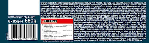 Nassfutter Katze, Truthahn, Ente, Lamm, Thunfisch, Perle - erlesene Streifen in Sauce, Multipack (8x85  g) Purina Gourmet
