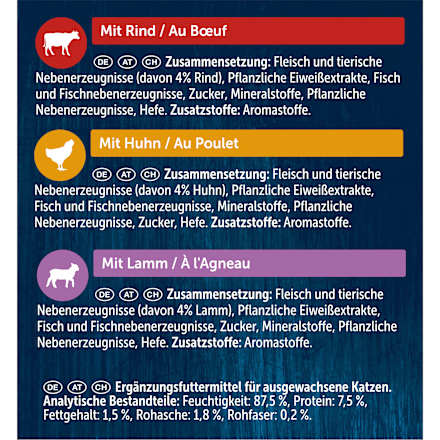 Nassfutter Katze mit Rind, Huhn & Lamm, Soup Original Multipack (6x48 g) Felix