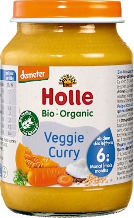 Menü Veggie Curry mit Quinoa ab dem 6. Monat Holle
