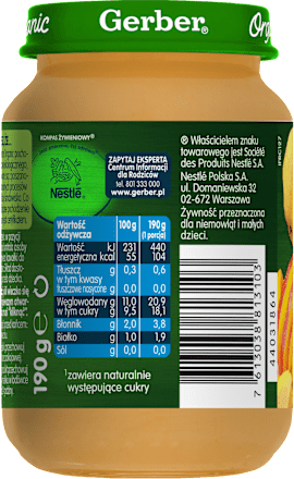 Deserek mango z dynią, pigwą i płatkami owsianymi  Gerber Organic