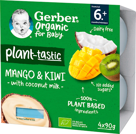 Bio kókusztej alapú mangó-kivi poharas bébidesszert 6 hónapos kortól Gerber Organic