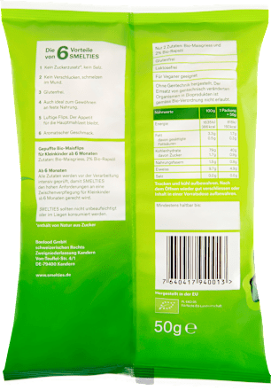 Kindersnack Maisflips nature, ab 6 Monate Smelties