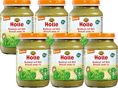 Menü Brokkoli mit Reis ab dem 5. Monat Holle