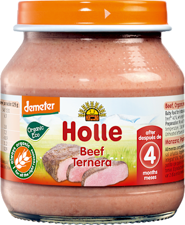 Био пюре от говеждо месо 4м+ Holle