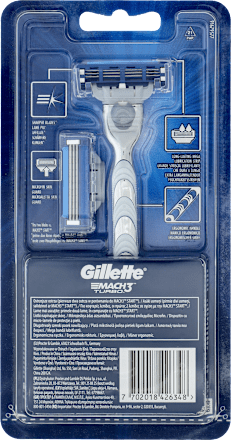 Maszynka do golenia z wymiennymi ostrzam MACH3 TURBO + 2 wkłady Gillette