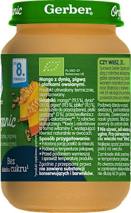 Deserek mango z dynią, pigwą i płatkami owsianymi  Gerber Organic