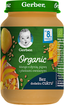 Deserek mango z dynią, pigwą i płatkami owsianymi  Gerber Organic