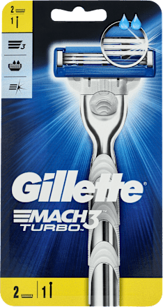 Maszynka do golenia z wymiennymi ostrzam MACH3 TURBO + 2 wkłady Gillette