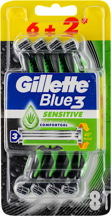 Blue3 SENSITIVE - brijač 6+2 gratis Gillette