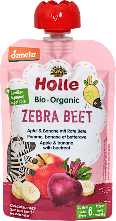 Quetschie Zebra Beet, Apfel, Banane & rote Bete ab 6 Monaten Holle