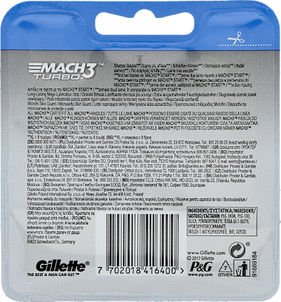 Wkłady do maszynki Mach3 Turbo Gillette
