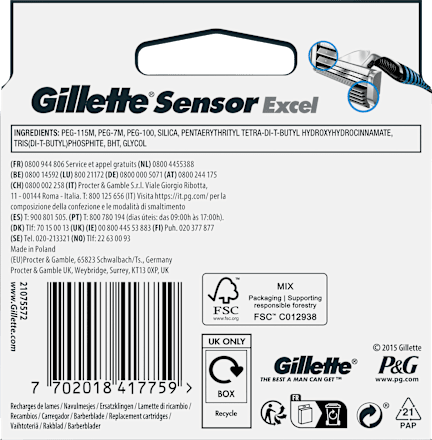Rasierklingen, Sensor Excel Gillette