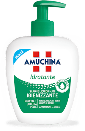 Sapone liquido mani idratante igienizzante AMUCHINA