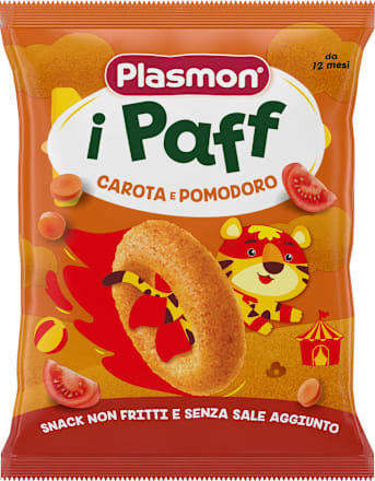 Снакс i Paff с домат и морков, oт 12-ия месец Plasmon