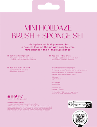 Make-up Set 4tlg Mini Holidaze Brush + Sponge REAL TECHNIQUES