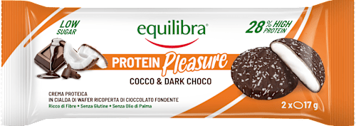 Cialda con crema proteica con cocco e cioccolato fondente equilibra