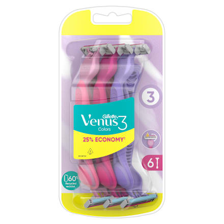 Damski brivnik za enkratno uporabo Venus3 Colors Gillette Venus