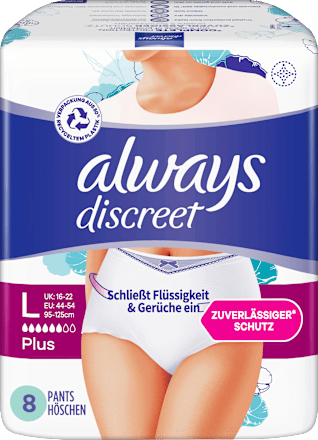 discreet Pants Inkontinenz Gr. L Plus  always