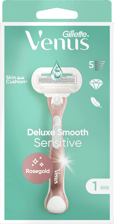 Dámsky holiaci strojček Deluxe Smooth Sensitive Rosegold + 1 náhradná holiaca hlavica Gillette Venus