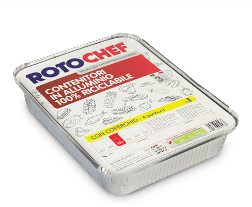 Contenitori in alluminio 4 porzioni ROTOCHEF