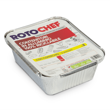 Contenitori in alluminio 2 porzioni ROTOCHEF