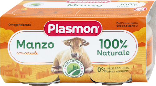 Omogeneizzato di manzo con cereale Plasmon