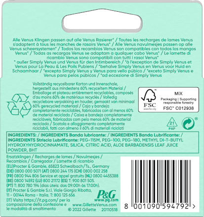Rasierklingen, Smooth Sensitive Gillette Venus