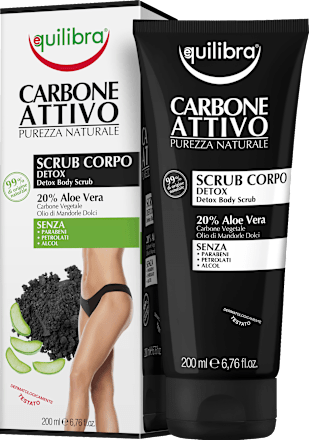 Oczyszczający peeling do ciała z aktywnym węglem equilibra