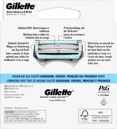 Skinguard Sensitive Rasierklingen Gillette
