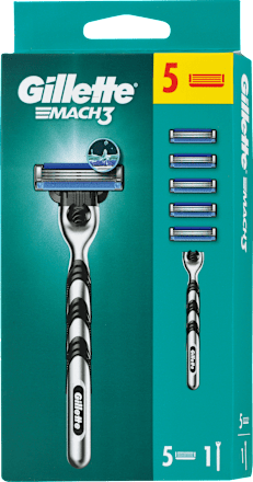 Maszynka do golenia z wymiennymi ostrzami MACH3 + 5 wkładów Gillette